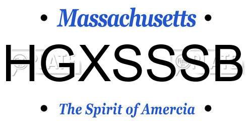 HGXSSSB Massachusetts License Plate