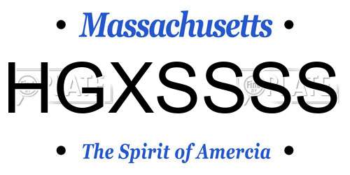 HGXSSSS Massachusetts License Plate