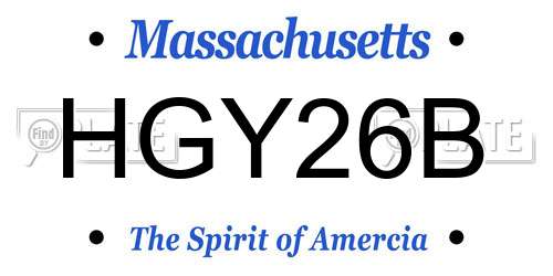 HGY26B Massachusetts License Plate