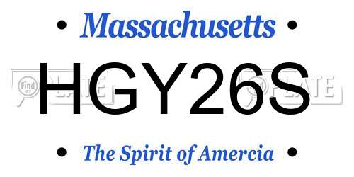 HGY26S Massachusetts License Plate