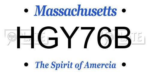 HGY76B Massachusetts License Plate