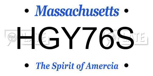 HGY76S Massachusetts License Plate