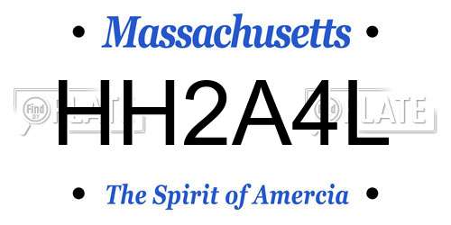 HH2A4L Massachusetts License Plate