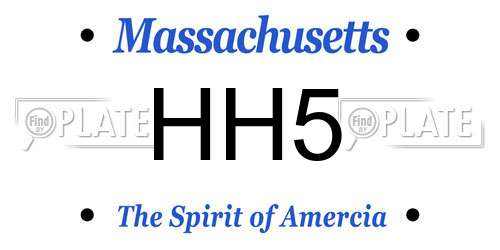 HH5 Massachusetts License Plate