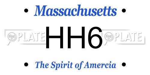 HH6 Massachusetts License Plate