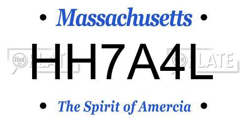 HH7A4L Massachusetts License Plate