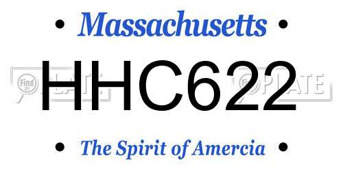 HHC622 Massachusetts License Plate