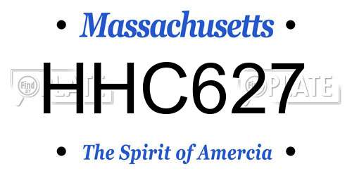 HHC627 Massachusetts License Plate