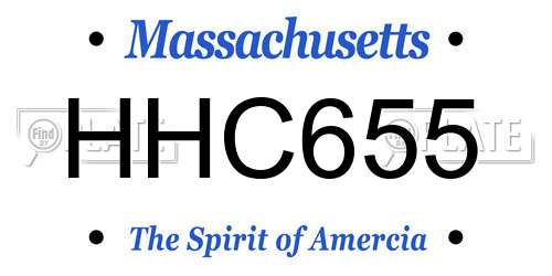 HHC655 Massachusetts License Plate