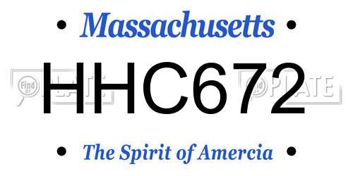 HHC672 Massachusetts License Plate