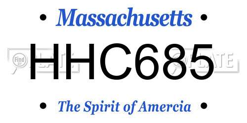 HHC685 Massachusetts License Plate