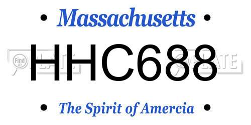 HHC688 Massachusetts License Plate
