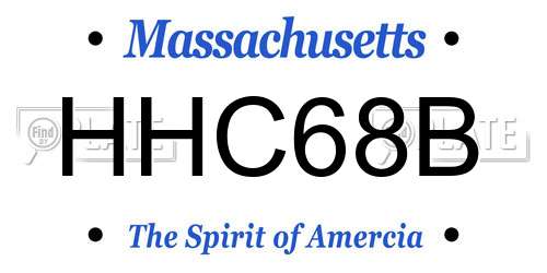HHC68B Massachusetts License Plate