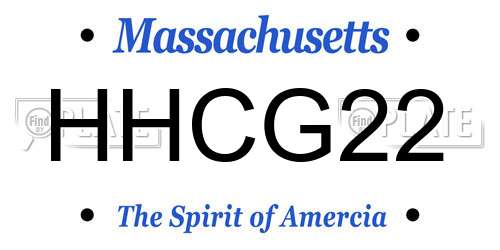 HHCG22 Massachusetts License Plate