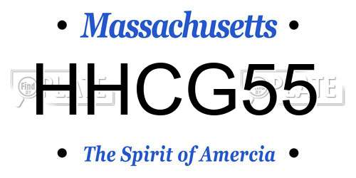 HHCG55 Massachusetts License Plate