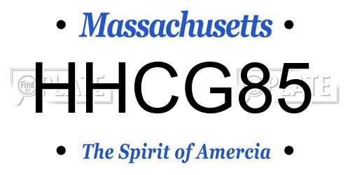 HHCG85 Massachusetts License Plate