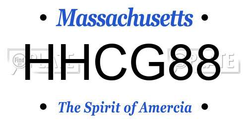 HHCG88 Massachusetts License Plate