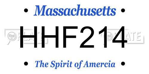 HHF214 Massachusetts License Plate