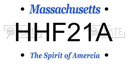HHF21A Massachusetts License Plate