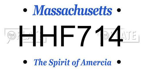 HHF714 Massachusetts License Plate