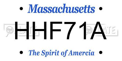 HHF71A Massachusetts License Plate