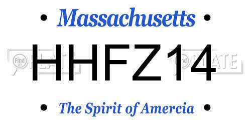 HHFZ14 Massachusetts License Plate