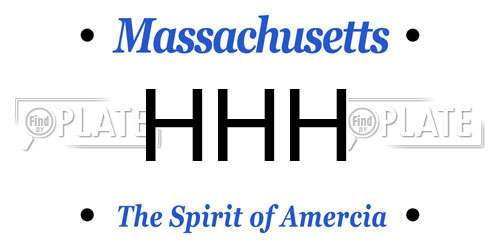 HHH Massachusetts License Plate
