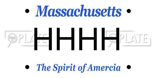 HHHH Massachusetts License Plate