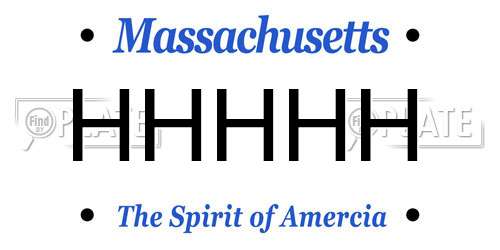 HHHHH Massachusetts License Plate