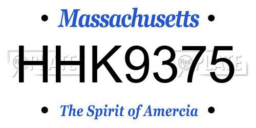 HHK9375 Massachusetts License Plate