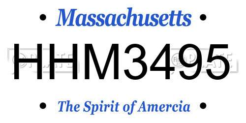 HHM3495 Massachusetts License Plate