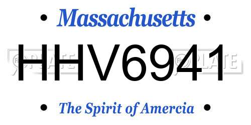 HHV6941 Massachusetts License Plate