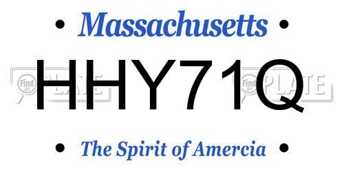 HHY71Q Massachusetts License Plate