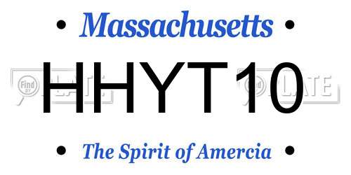 HHYT10 Massachusetts License Plate