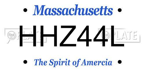 HHZ44L Massachusetts License Plate