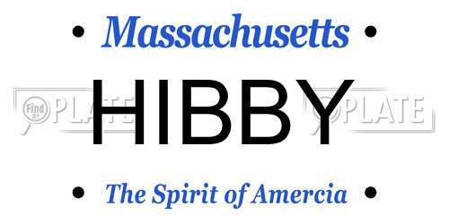 HIBBY Massachusetts License Plate