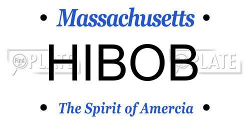 HIBOB Massachusetts License Plate