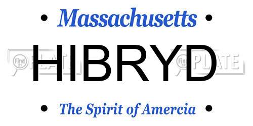 HIBRYD Massachusetts License Plate