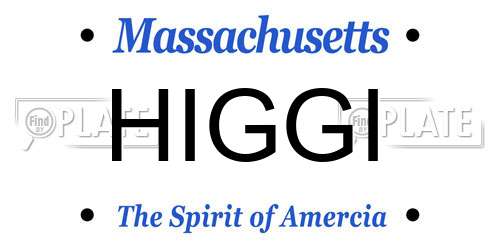 HIGGI Massachusetts License Plate