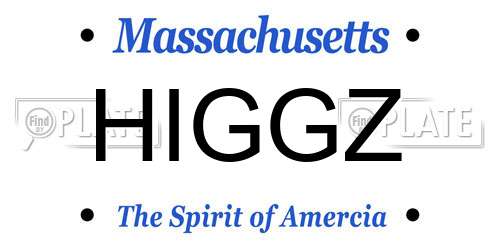 HIGGZ Massachusetts License Plate