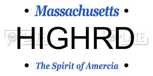 HIGHRD Massachusetts License Plate