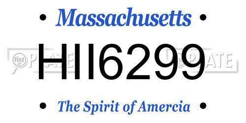 HII6299 Massachusetts License Plate