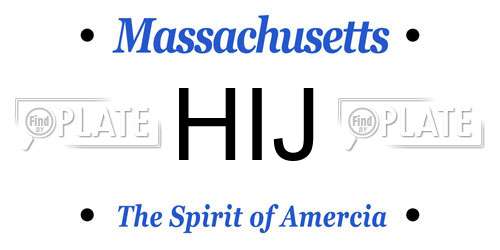 HIJ Massachusetts License Plate