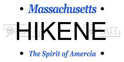 HIKENE Massachusetts License Plate