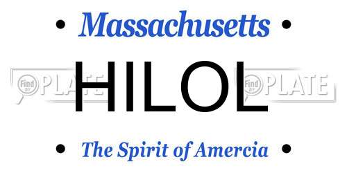 HILOL Massachusetts License Plate
