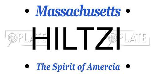 HILTZI Massachusetts License Plate