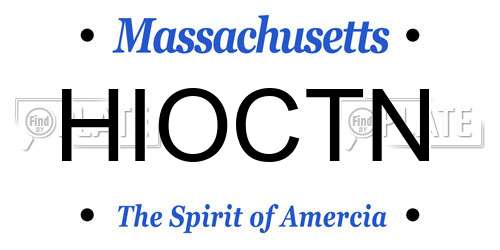 HIOCTN Massachusetts License Plate