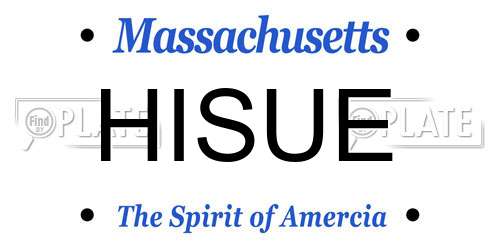 HISUE Massachusetts License Plate