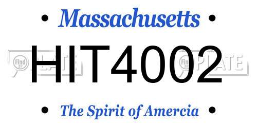 HIT4002 Massachusetts License Plate