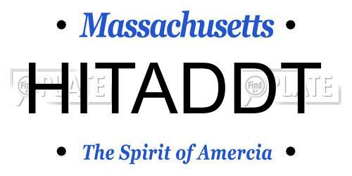 HITADDT Massachusetts License Plate